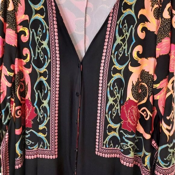 Reborn Plus Size 2X Boho Button Down Maxi Dress - Picture 6 of 11